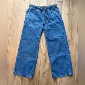 100% Cotton Banana Republic Wide Leg Mid Rise Denim Jeans Size M